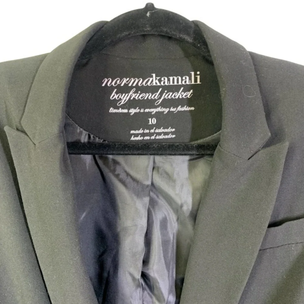 NORMA KAMALI Black Boyfriend Cut Blazer Jacket‎